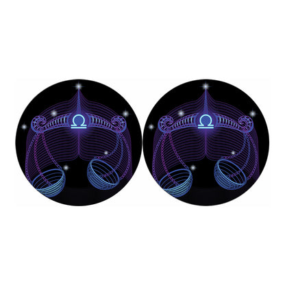 Dark Libra Zodiac Sign Print Car Coasters