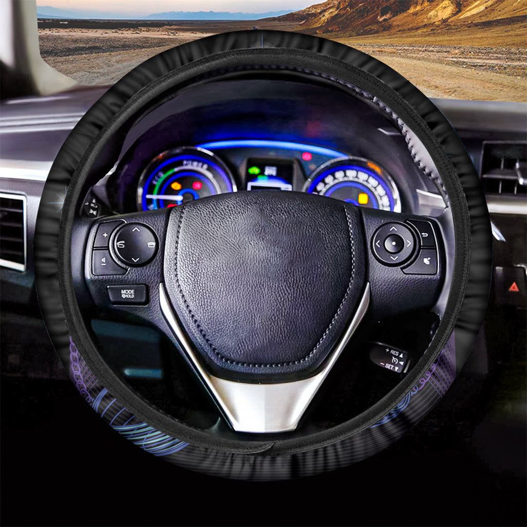 Dark Libra Zodiac Sign Print Car Steering Wheel Cover