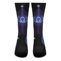 Dark Libra Zodiac Sign Print Crew Socks