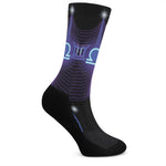Dark Libra Zodiac Sign Print Crew Socks