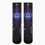 Dark Libra Zodiac Sign Print Crew Socks