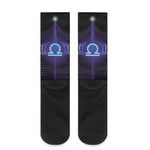 Dark Libra Zodiac Sign Print Crew Socks