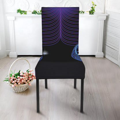 Dark Libra Zodiac Sign Print Dining Chair Slipcover