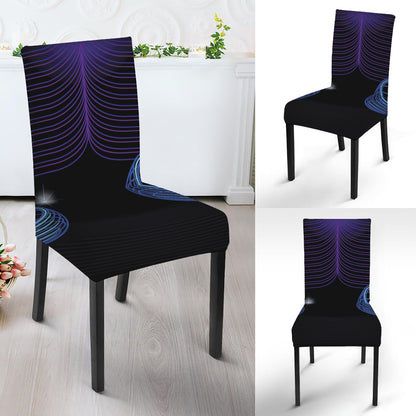 Dark Libra Zodiac Sign Print Dining Chair Slipcover