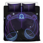 Dark Libra Zodiac Sign Print Duvet Cover Bedding Set