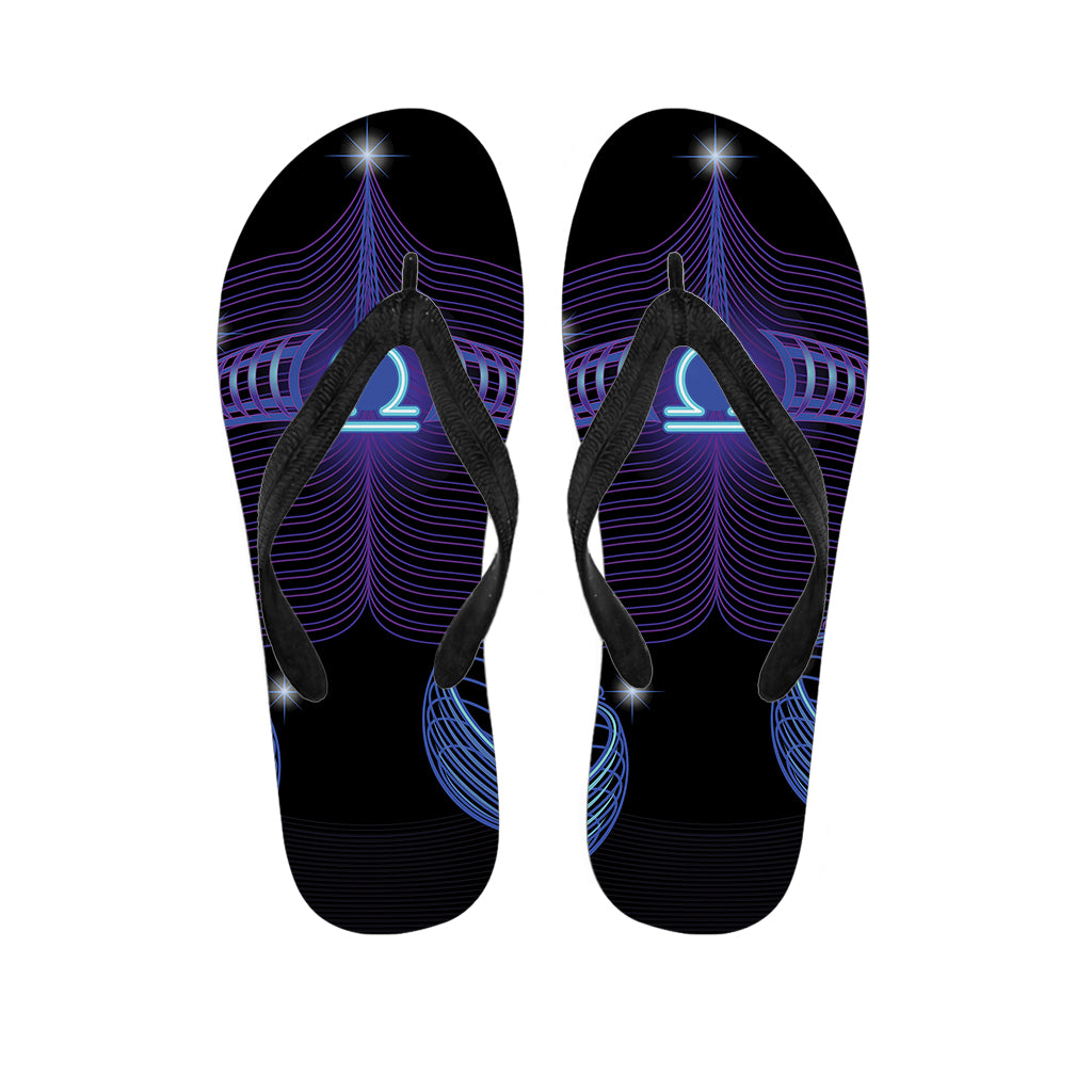 Dark Libra Zodiac Sign Print Flip Flops