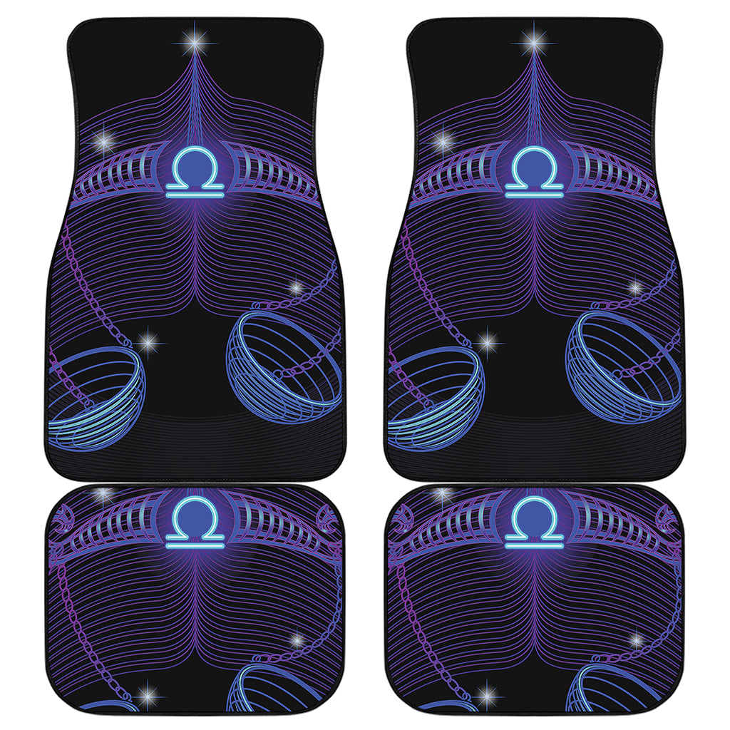 Dark Libra Zodiac Sign Print Front and Back Car Floor Mats