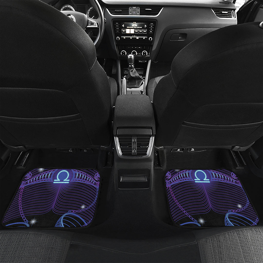 Dark Libra Zodiac Sign Print Front and Back Car Floor Mats