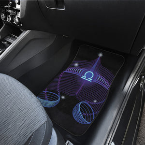 Dark Libra Zodiac Sign Print Front and Back Car Floor Mats