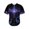 Dark Libra Zodiac Sign Print Men's Baseball Jersey