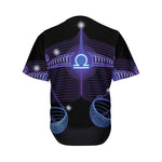 Dark Libra Zodiac Sign Print Men's Baseball Jersey