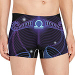 Dark Libra Zodiac Sign Print Men's Boxer Briefs