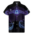Dark Libra Zodiac Sign Print Men's Short Sleeve Shirt