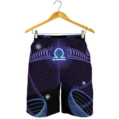 Dark Libra Zodiac Sign Print Men's Shorts