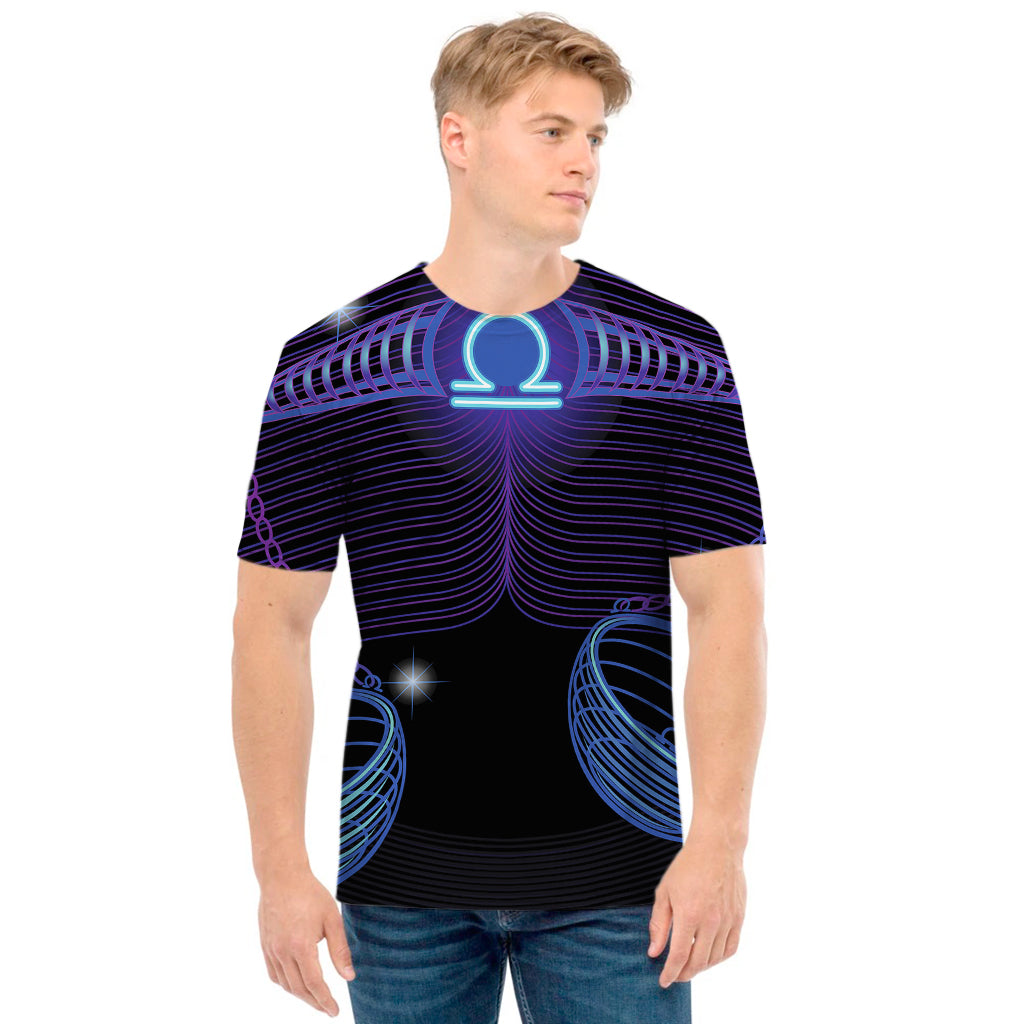 Dark Libra Zodiac Sign Print Men's T-Shirt