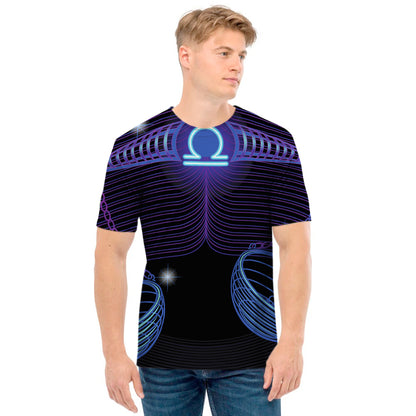 Dark Libra Zodiac Sign Print Men's T-Shirt