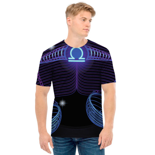 Dark Libra Zodiac Sign Print Men's T-Shirt