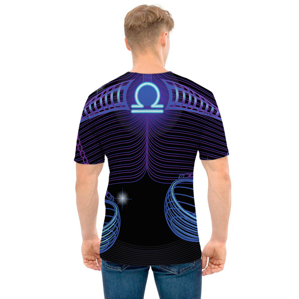 Dark Libra Zodiac Sign Print Men's T-Shirt