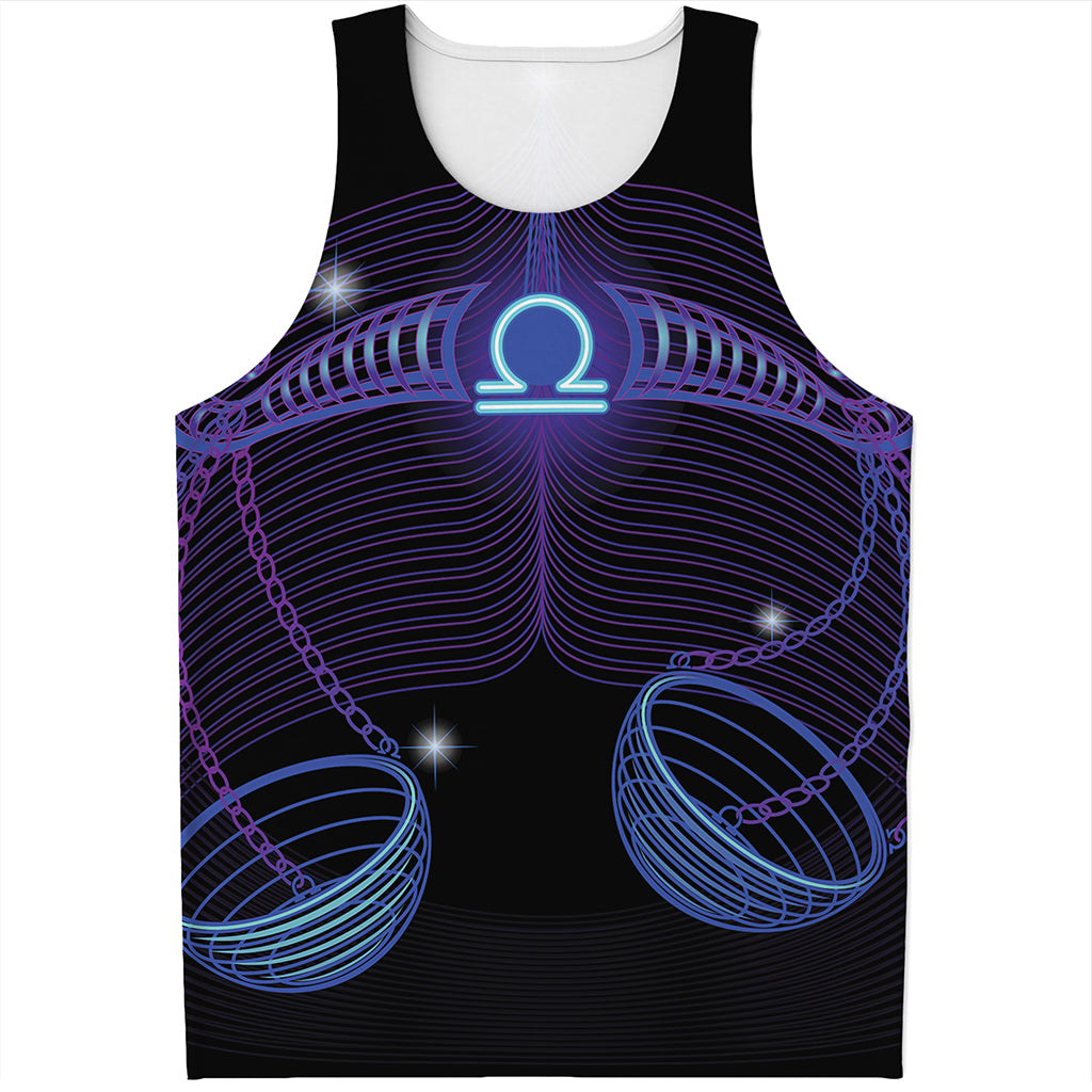 Dark Libra Zodiac Sign Print Men's Tank Top