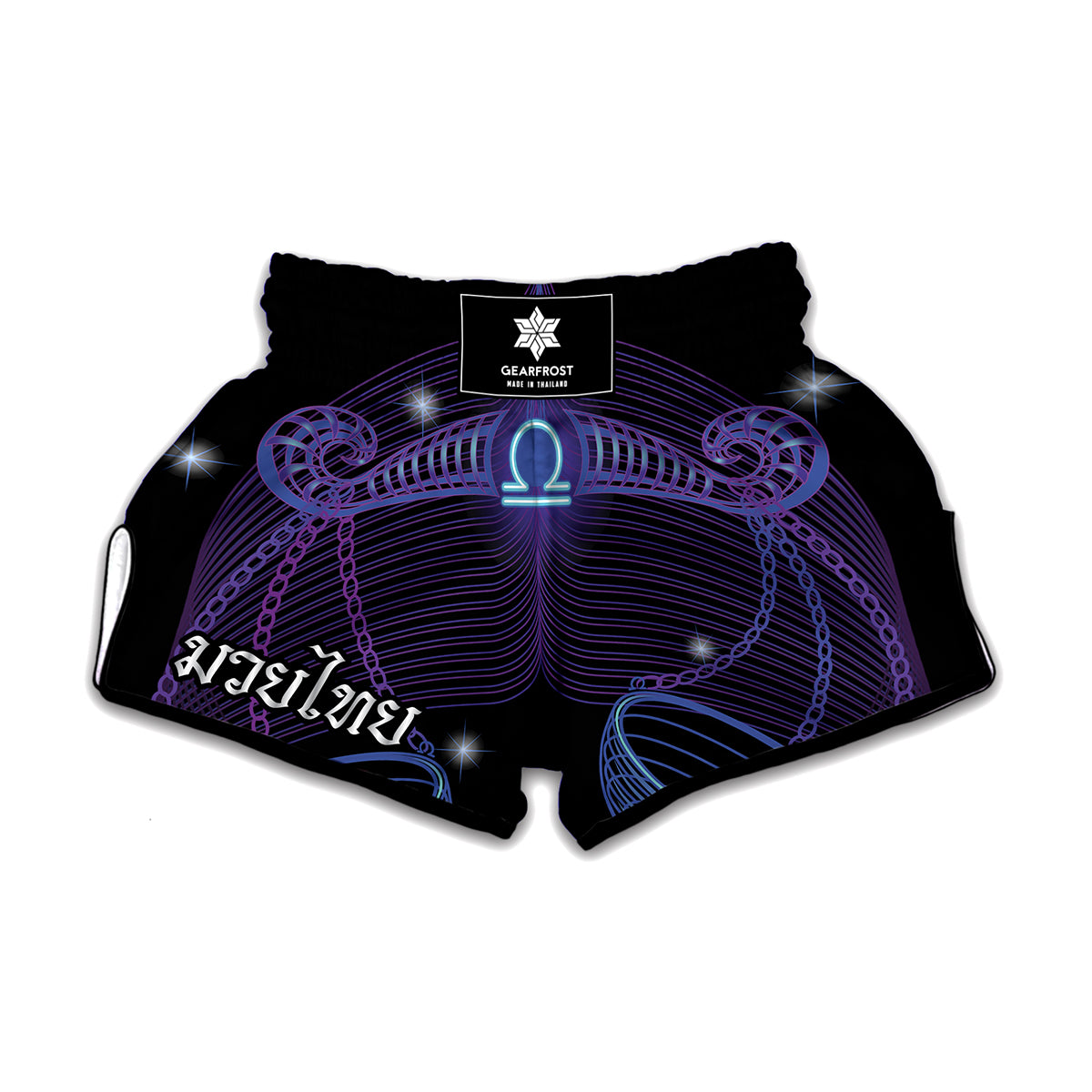 Dark Libra Zodiac Sign Print Muay Thai Boxing Shorts