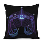 Dark Libra Zodiac Sign Print Pillow Cover