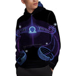 Dark Libra Zodiac Sign Print Pullover Hoodie