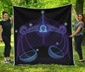Dark Libra Zodiac Sign Print Quilt