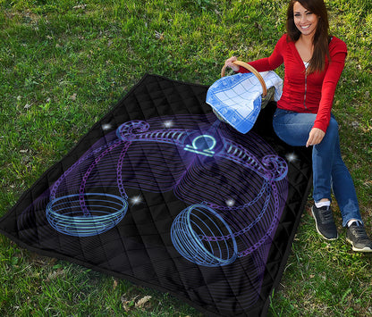 Dark Libra Zodiac Sign Print Quilt