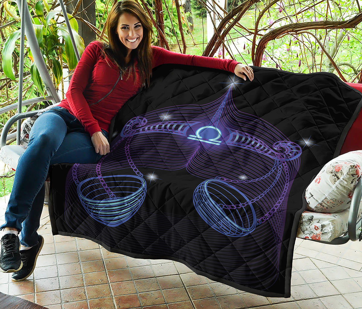Dark Libra Zodiac Sign Print Quilt