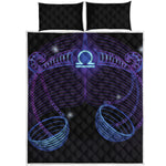 Dark Libra Zodiac Sign Print Quilt Bed Set