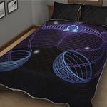 Dark Libra Zodiac Sign Print Quilt Bed Set