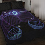 Dark Libra Zodiac Sign Print Quilt Bed Set