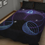 Dark Libra Zodiac Sign Print Quilt Bed Set