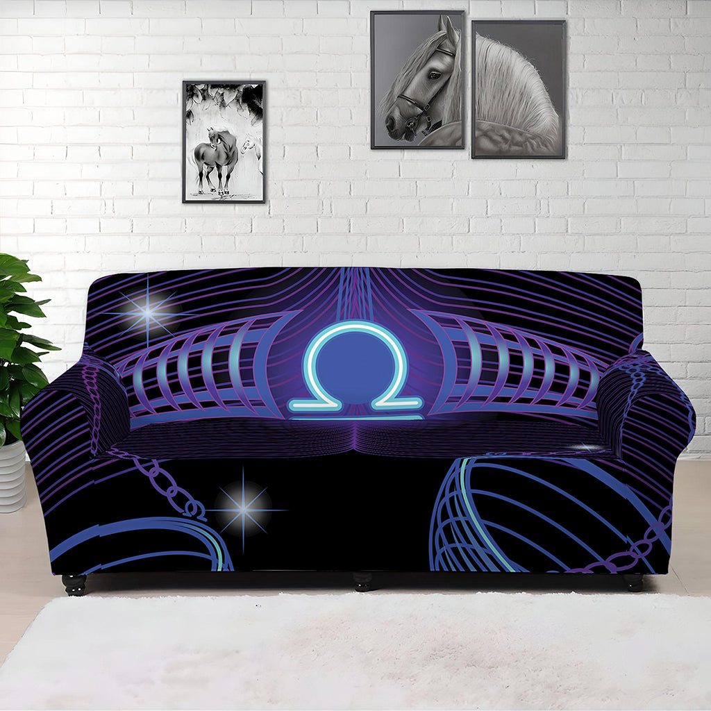 Dark Libra Zodiac Sign Print Sofa Cover