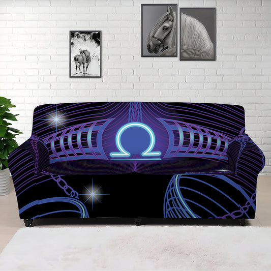 Dark Libra Zodiac Sign Print Sofa Cover
