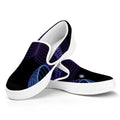 Dark Libra Zodiac Sign Print White Slip On Sneakers