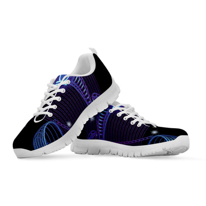 Dark Libra Zodiac Sign Print White Sneakers