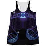 Dark Libra Zodiac Sign Print Women's Racerback Tank Top