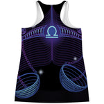 Dark Libra Zodiac Sign Print Women's Racerback Tank Top