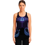 Dark Libra Zodiac Sign Print Women's Racerback Tank Top