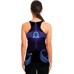 Dark Libra Zodiac Sign Print Women's Racerback Tank Top