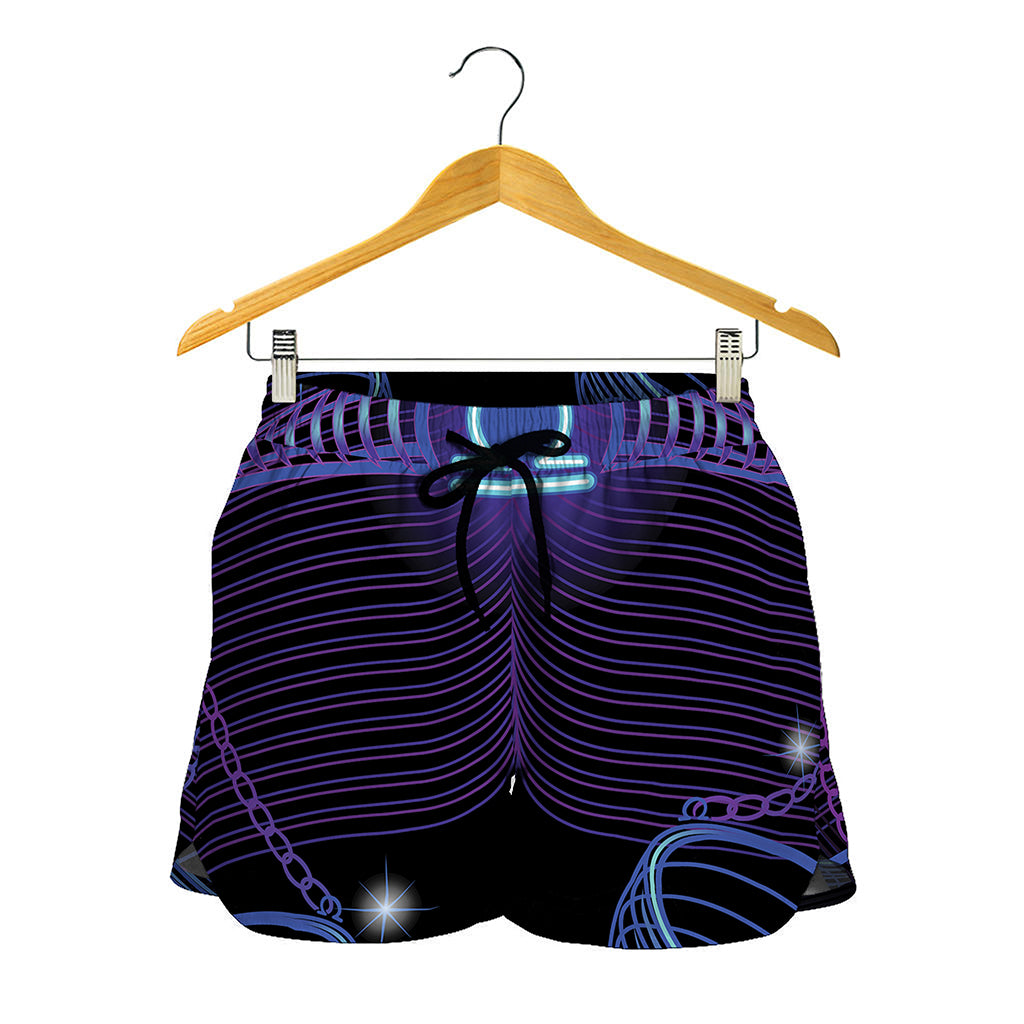 Dark Libra Zodiac Sign Print Women's Shorts