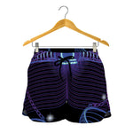 Dark Libra Zodiac Sign Print Women's Shorts