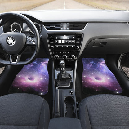 Dark Light Purple Galaxy Space Print Front and Back Car Floor Mats GearFrost