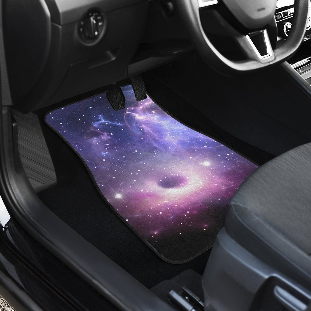 Dark Light Purple Galaxy Space Print Front and Back Car Floor Mats GearFrost