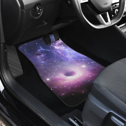 Dark Light Purple Galaxy Space Print Front and Back Car Floor Mats GearFrost