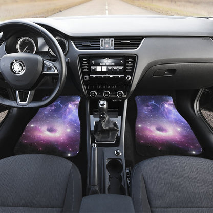 Dark Light Purple Galaxy Space Print Front Car Floor Mats GearFrost