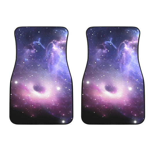 Dark Light Purple Galaxy Space Print Front Car Floor Mats GearFrost