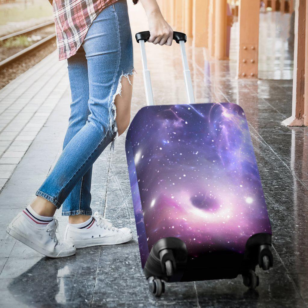 Dark Light Purple Galaxy Space Print Luggage Cover GearFrost