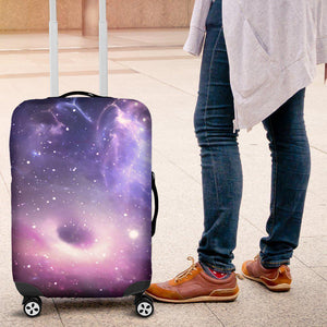 Dark Light Purple Galaxy Space Print Luggage Cover GearFrost
